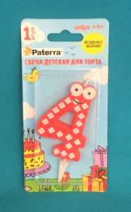 Свеча тортовая детская 4 "PATERRA" (401-525) (24) (безнал)